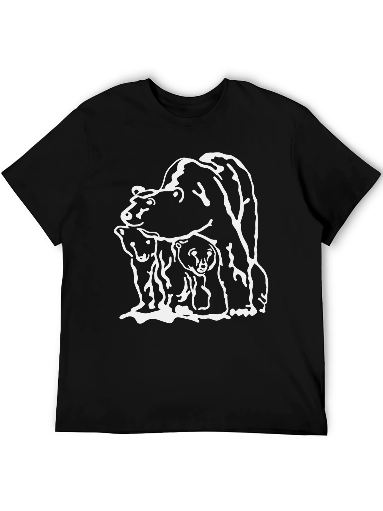 Black Bear Family Graphic Tee - Black T-Shirt view 5