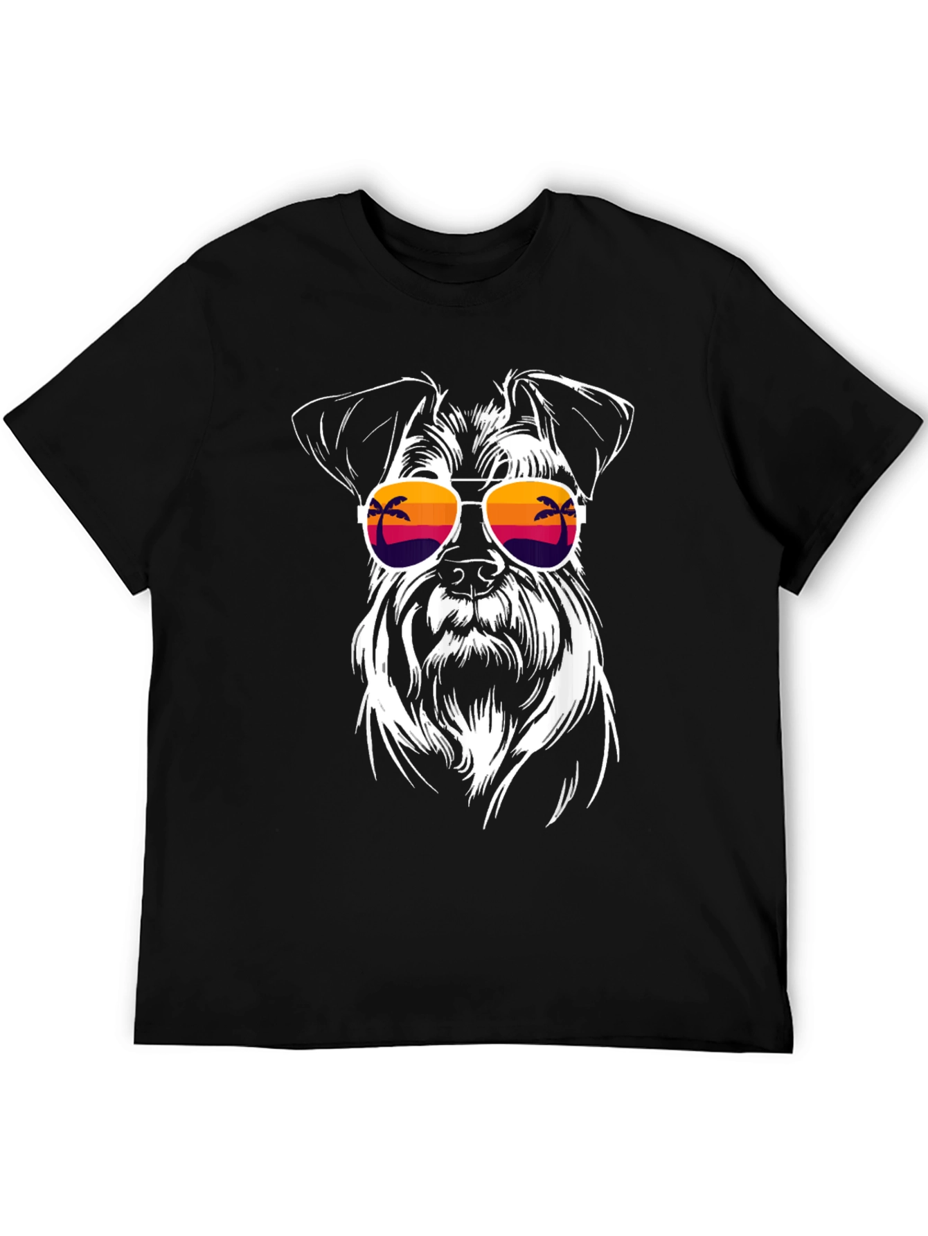 Black Cool Dog with Sunglasses Black T-Shirt view 5