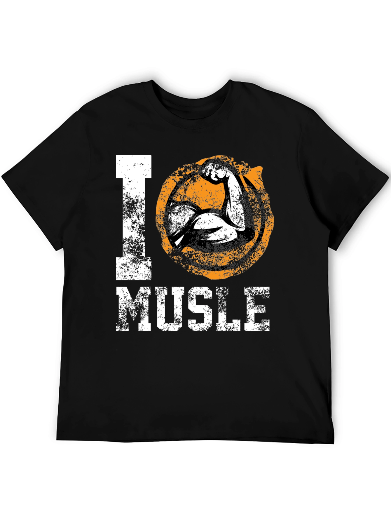 Black I Love Muscle T-Shirt view 5