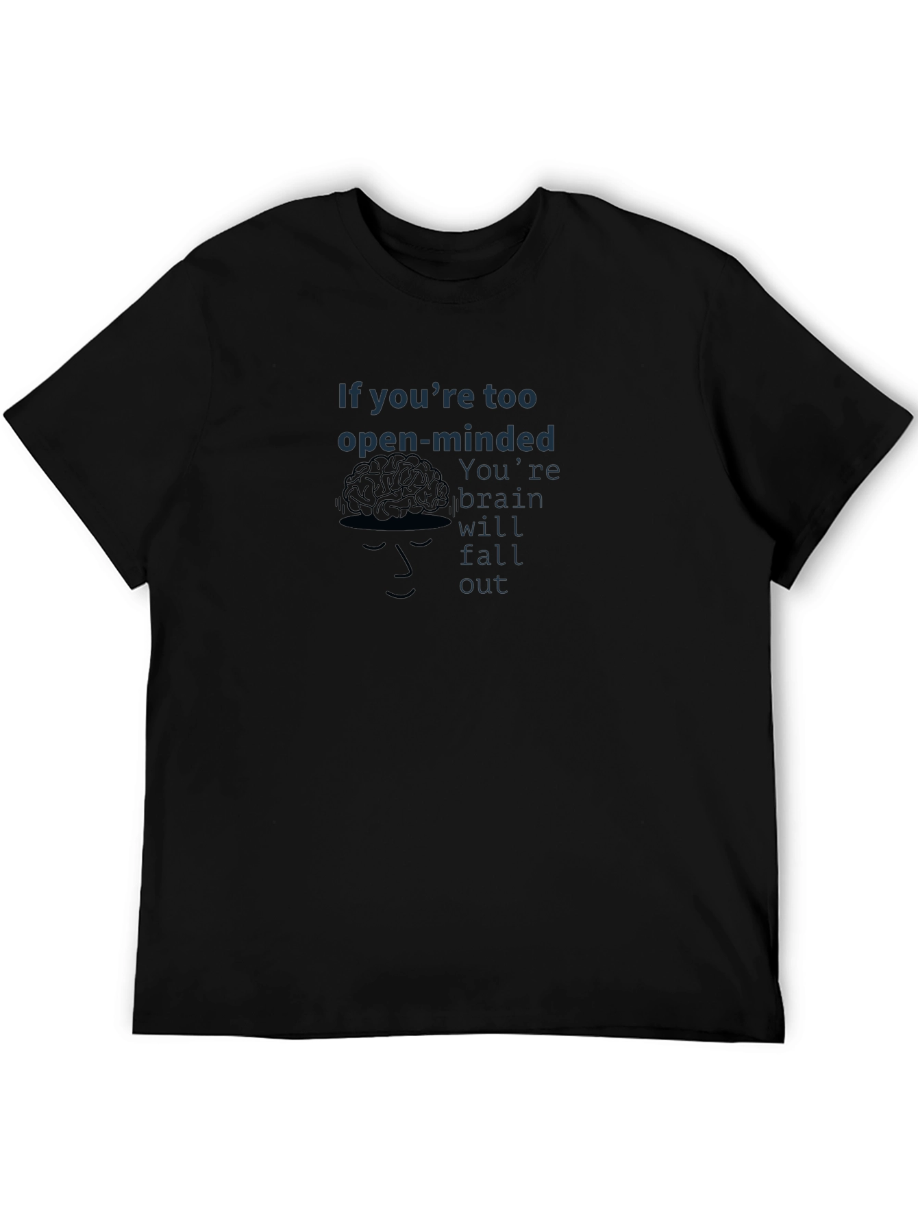 Black Open-Minded Brain Humor Graphic Tee view 5