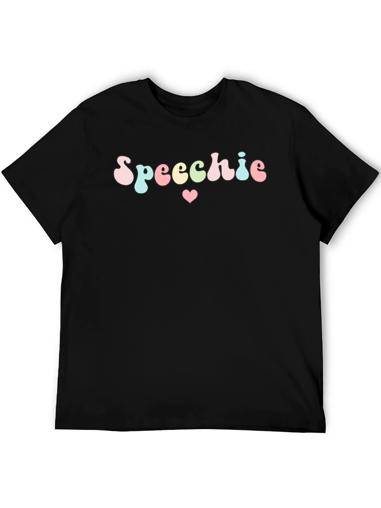 Black Speechie Heart Graphic Black T-Shirt view 5