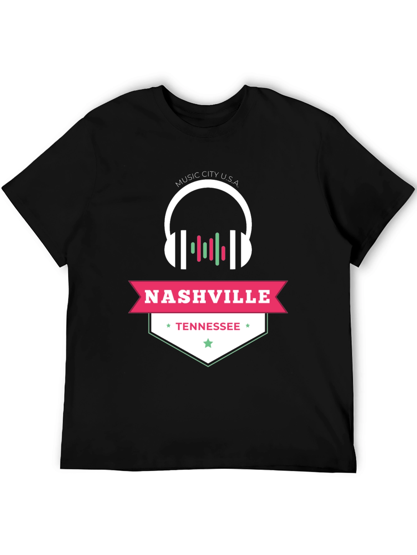 Black Nashville Tennessee Music City USA Graphic Tee view 5