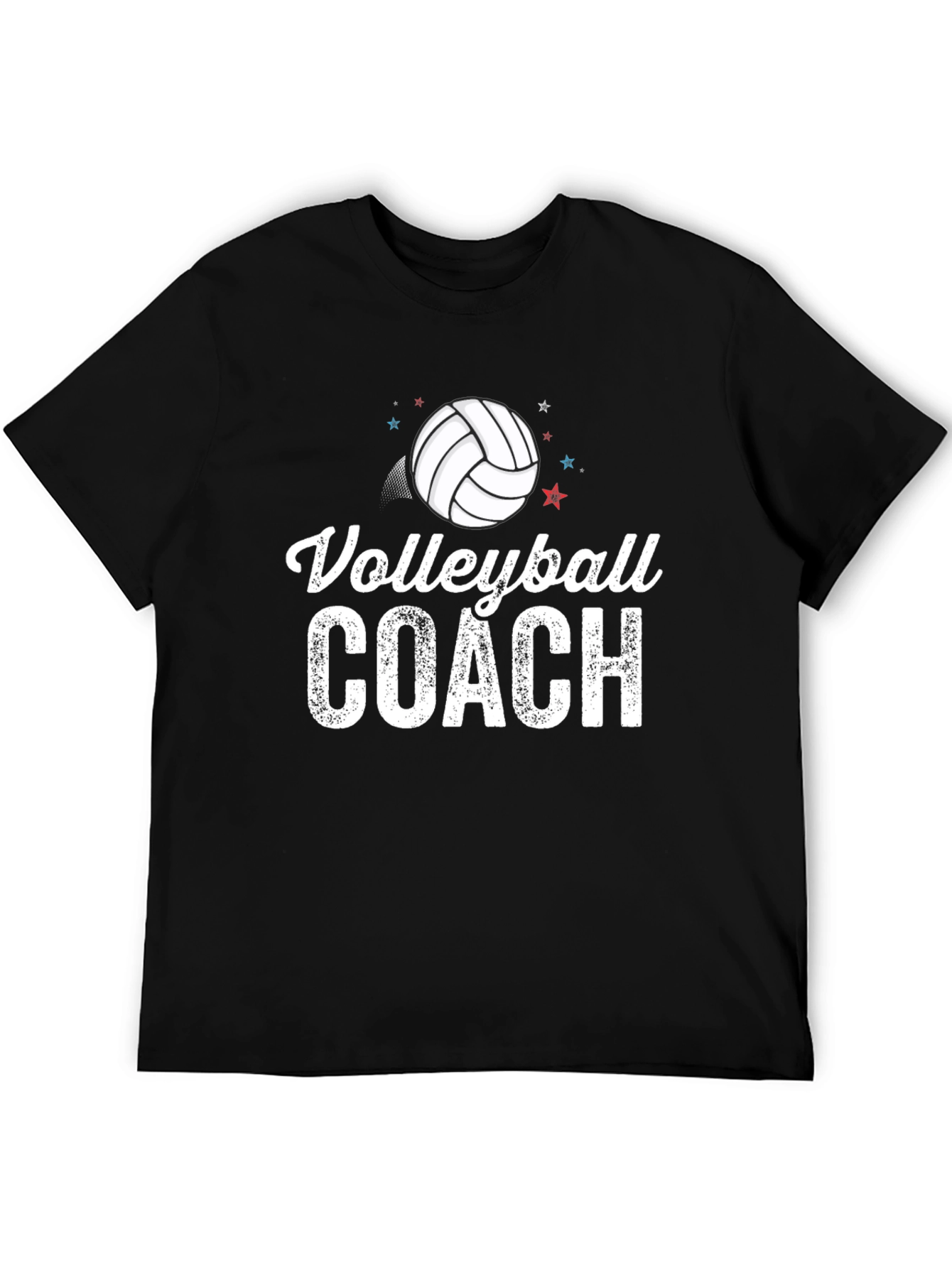 Black Volleyball Coach Graphic T-Shirt view 5