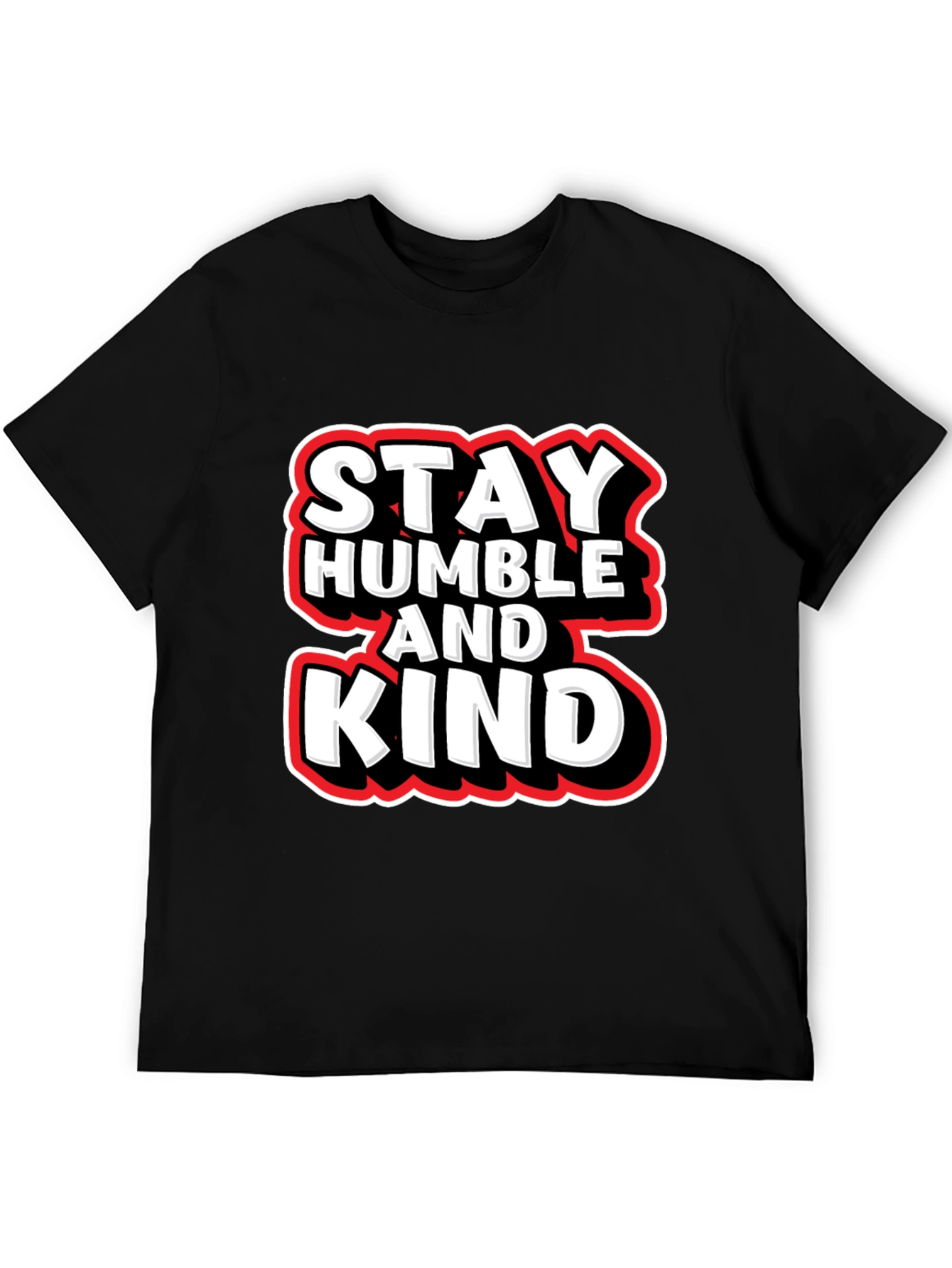 Black Stay Humble & Kind Graphic Tee - Casual Black T-Shirt view 5