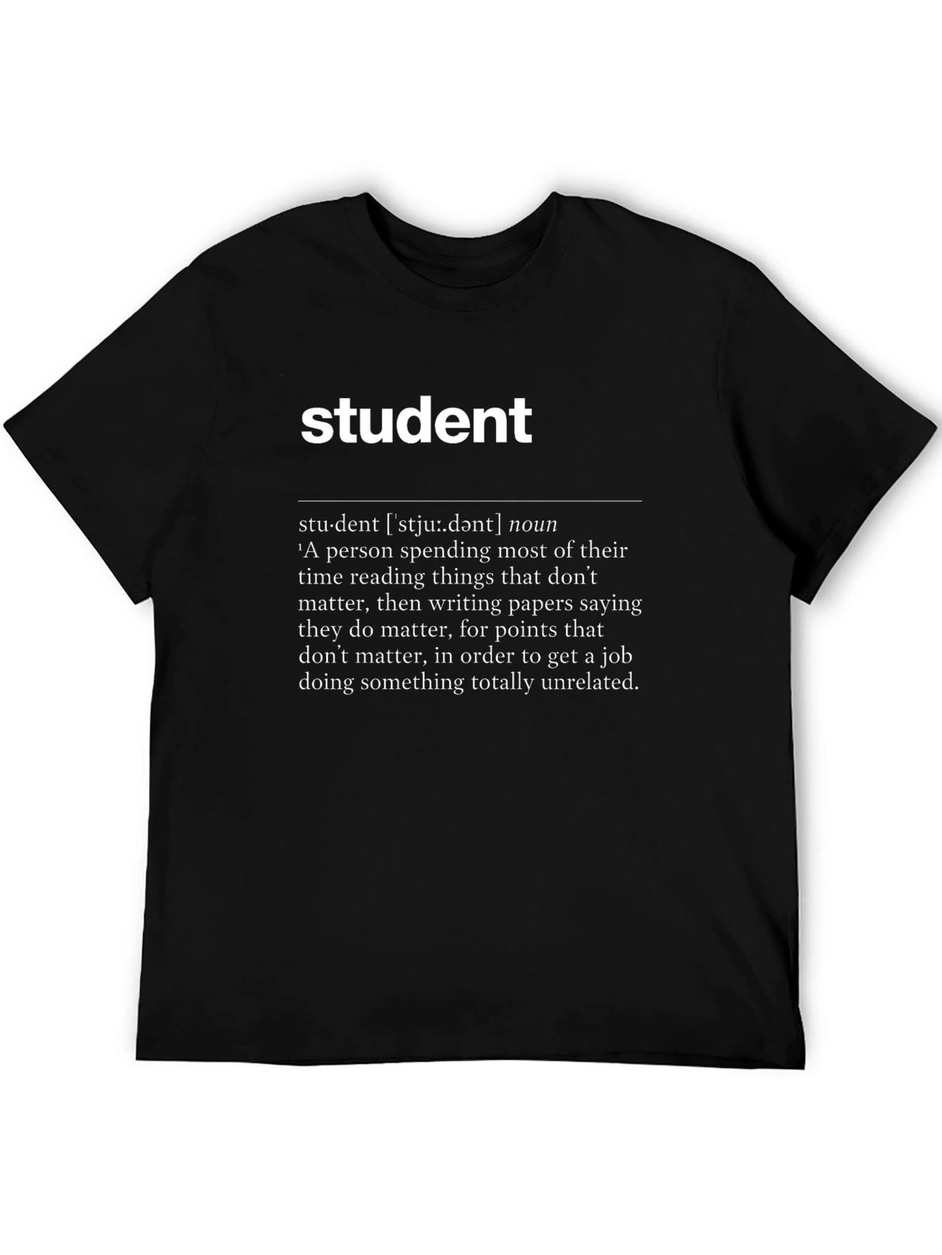 Black Student Definition Graphic T-Shirt view 5