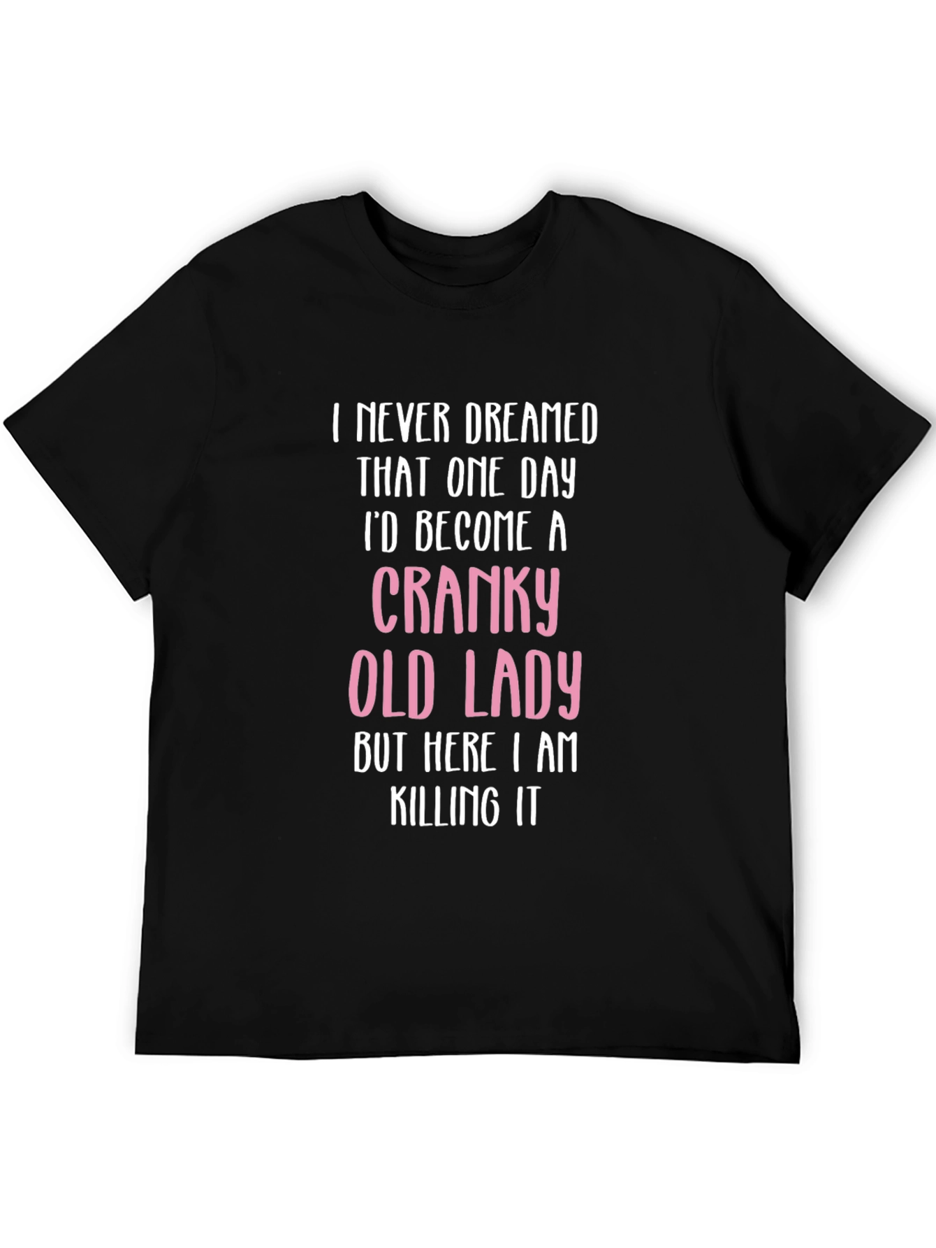 Black Cranky Old Lady T-Shirt - Funny Novelty Tee view 5
