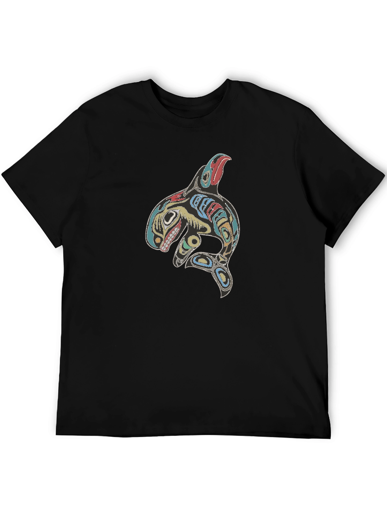 Orca Whale Design Black T-Shirt - 5