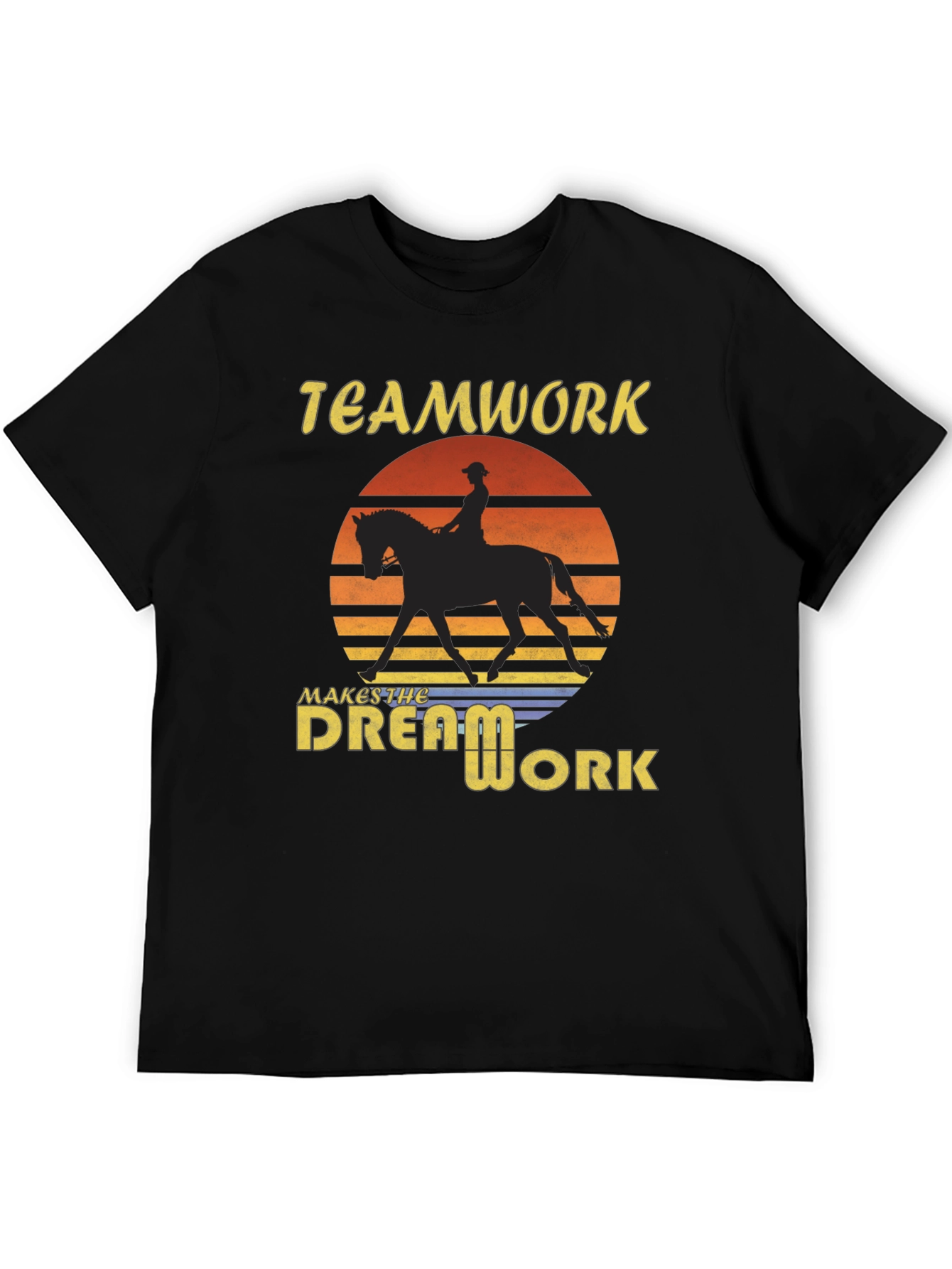 Black Teamwork Makes The Dream Work Black T-Shirt view 5