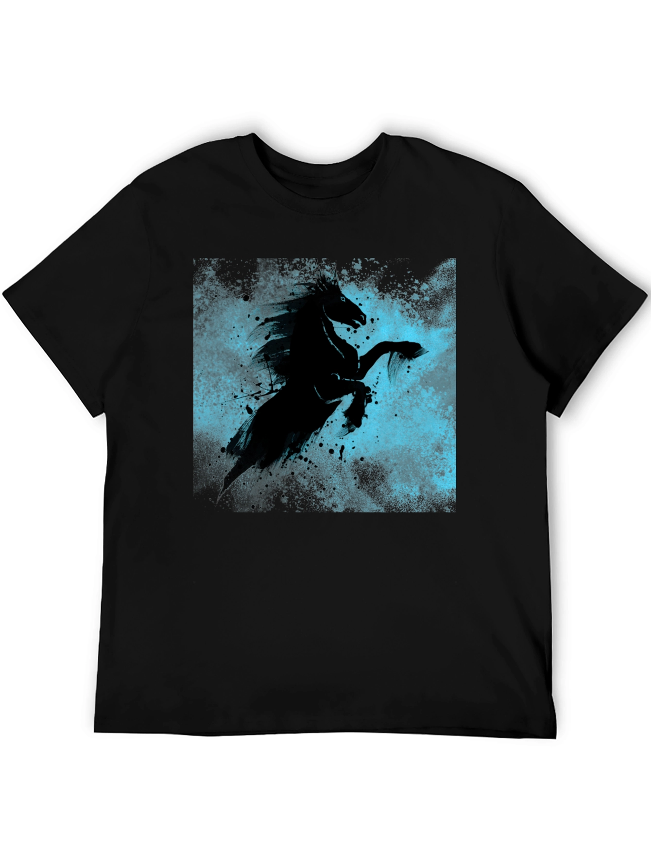 Black Black Horse Graphic Tee - Unique Style view 5