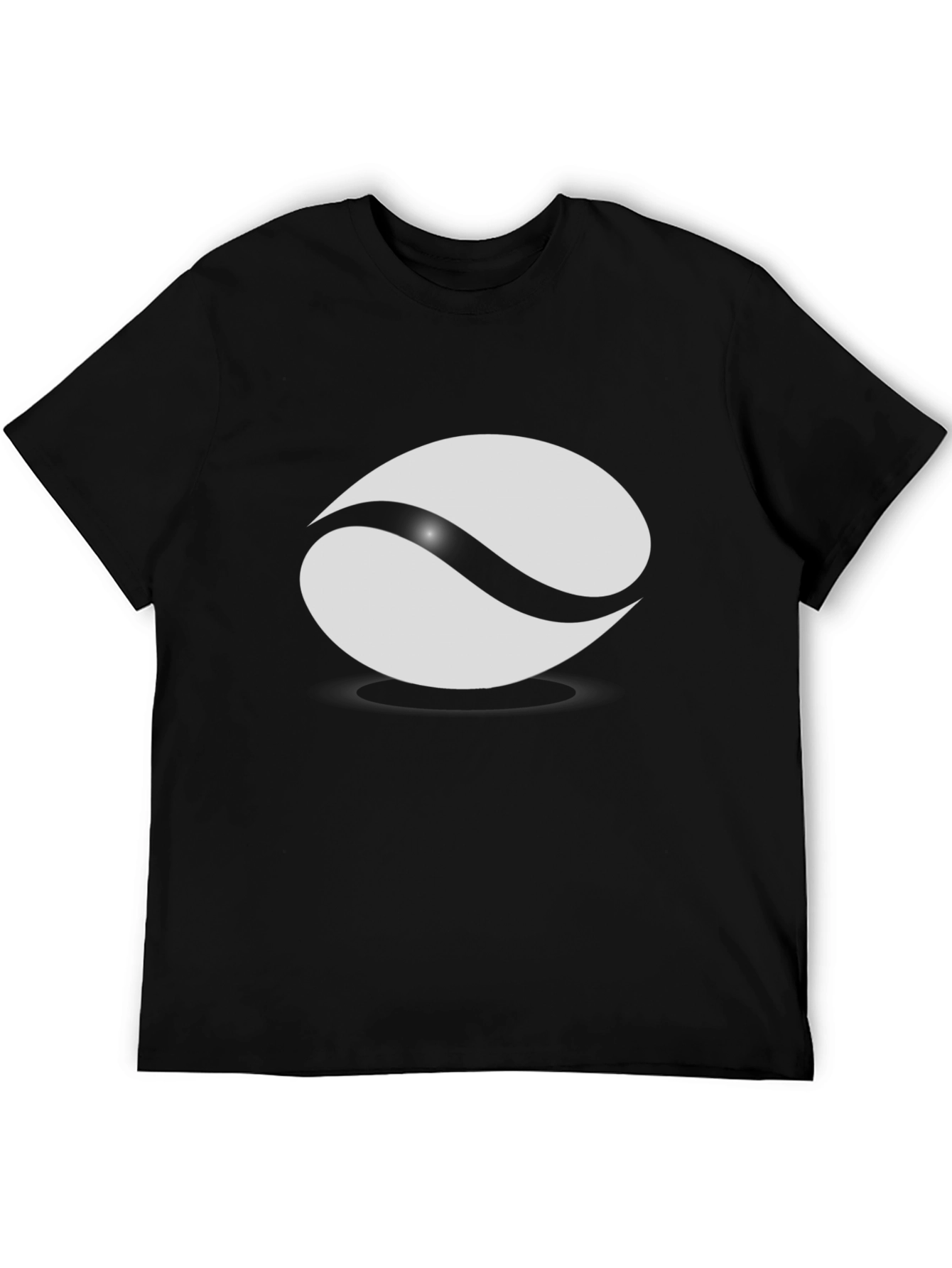 Black Black T-Shirt with Abstract Graphic view 5