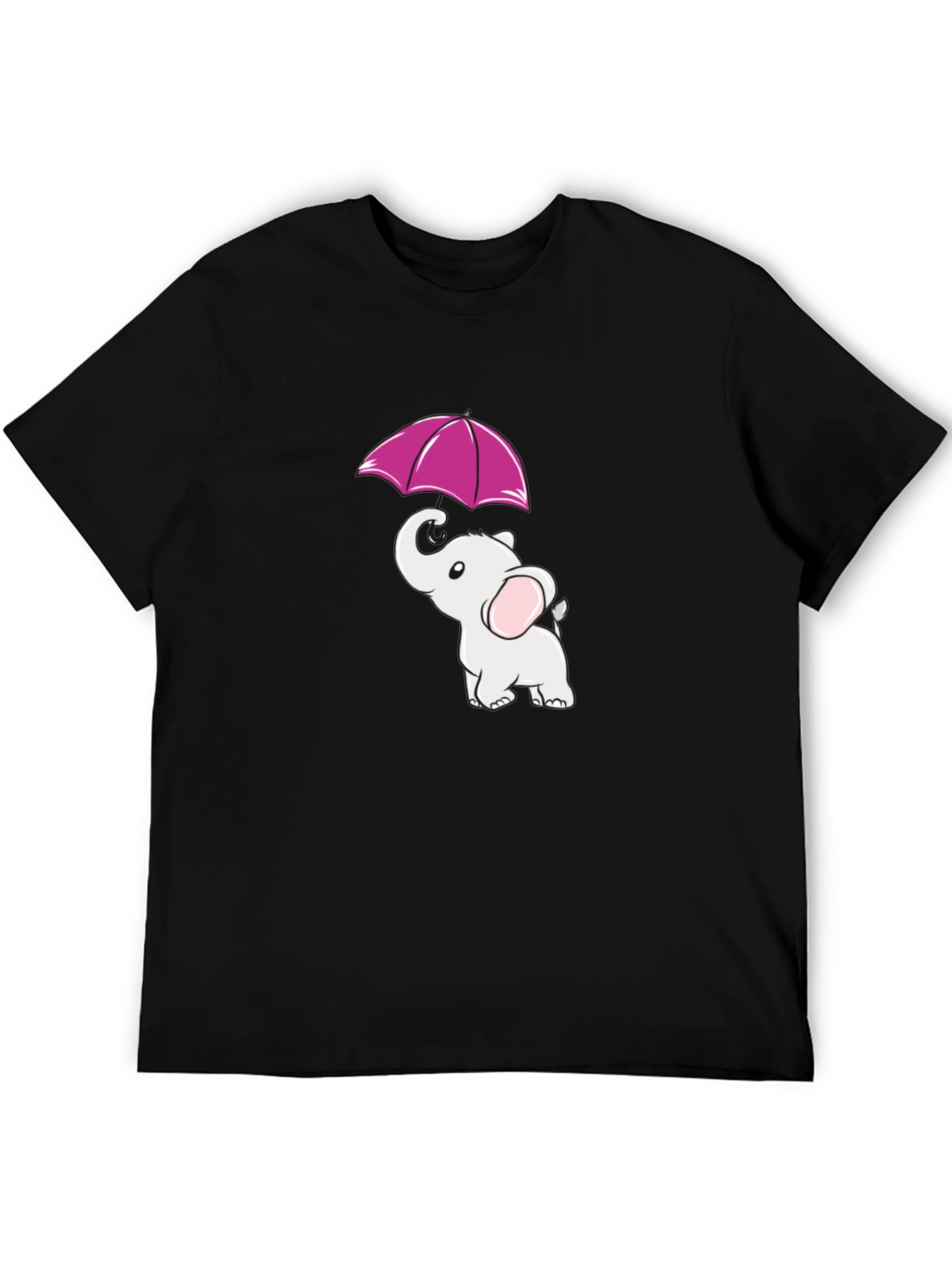 Black Elephant Umbrella Graphic Tee - Black view 5