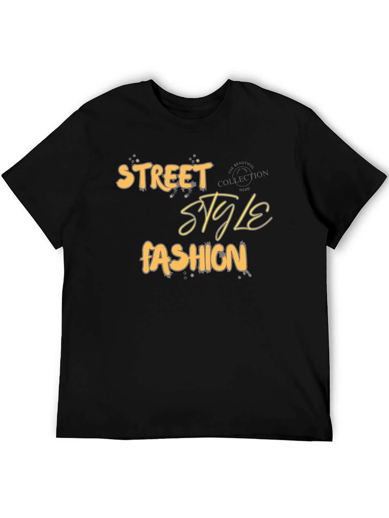 Black Street Style Fashion Graphic T-Shirt view 5