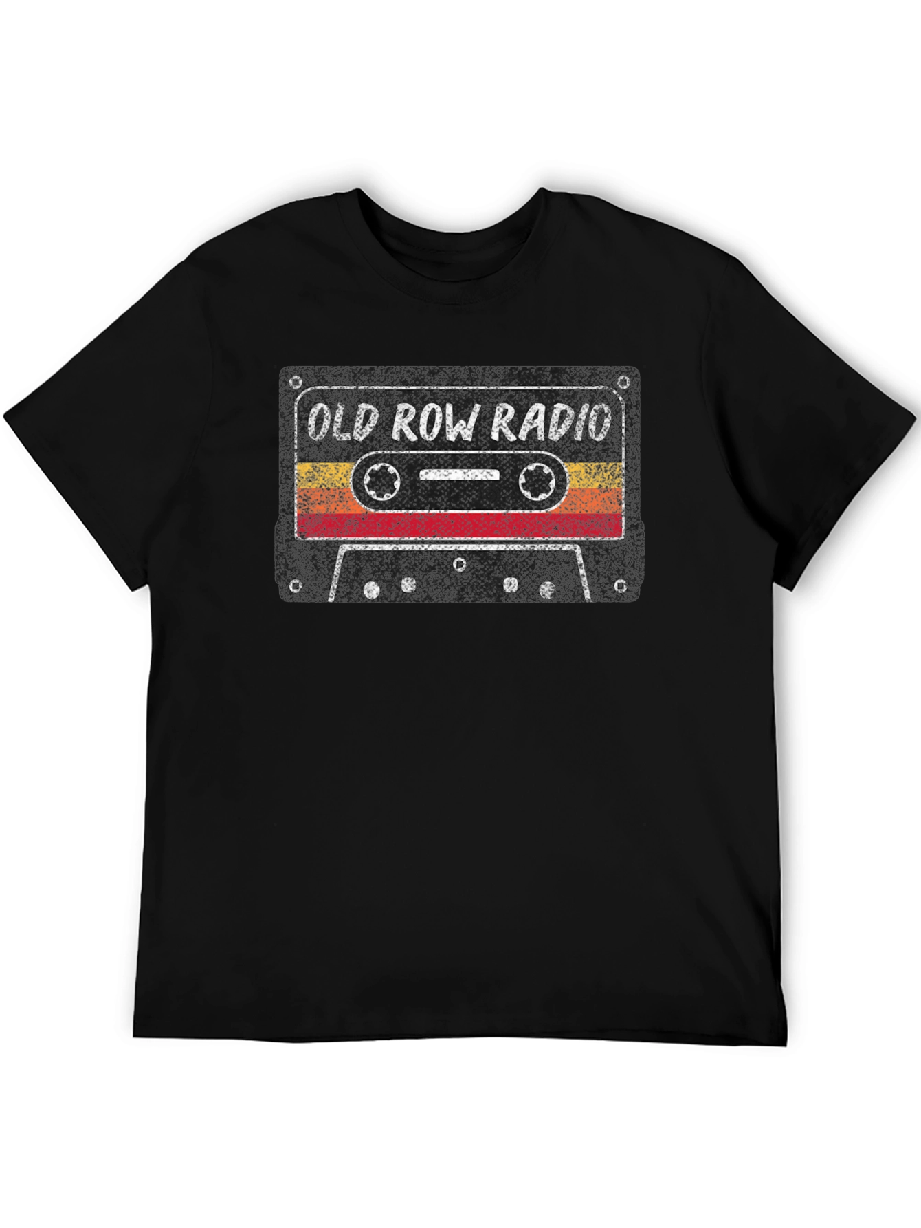 Black Retro Cassette Tape T-Shirt - Old Row Radio Tee view 5