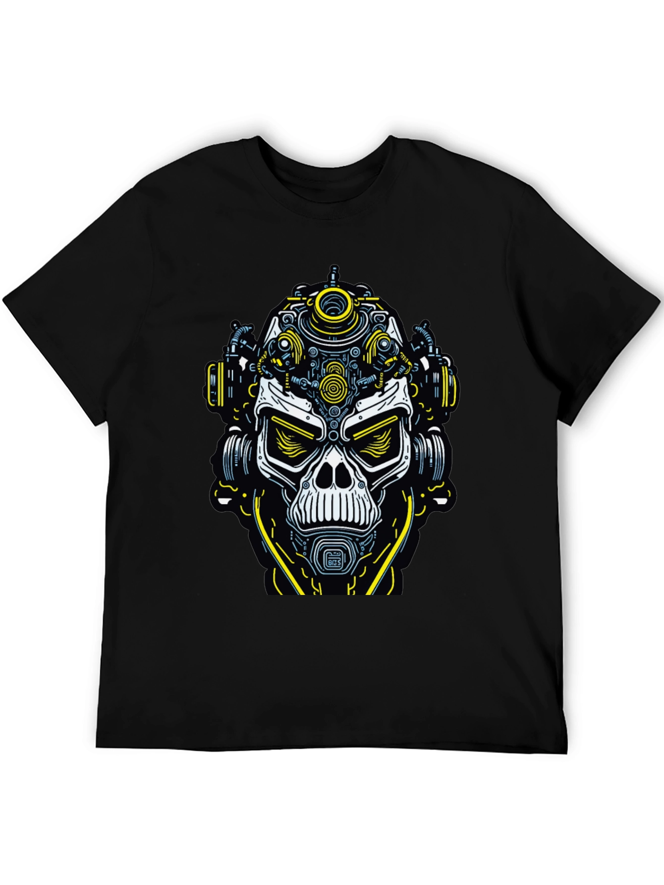 Black Steampunk Skull T-Shirt - Unique Graphic Tee for Men view 5