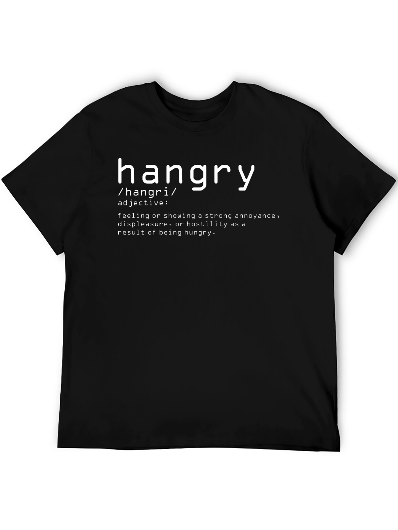 Black Hangry Definition Graphic T-Shirt - Unisex Black Tee view 5
