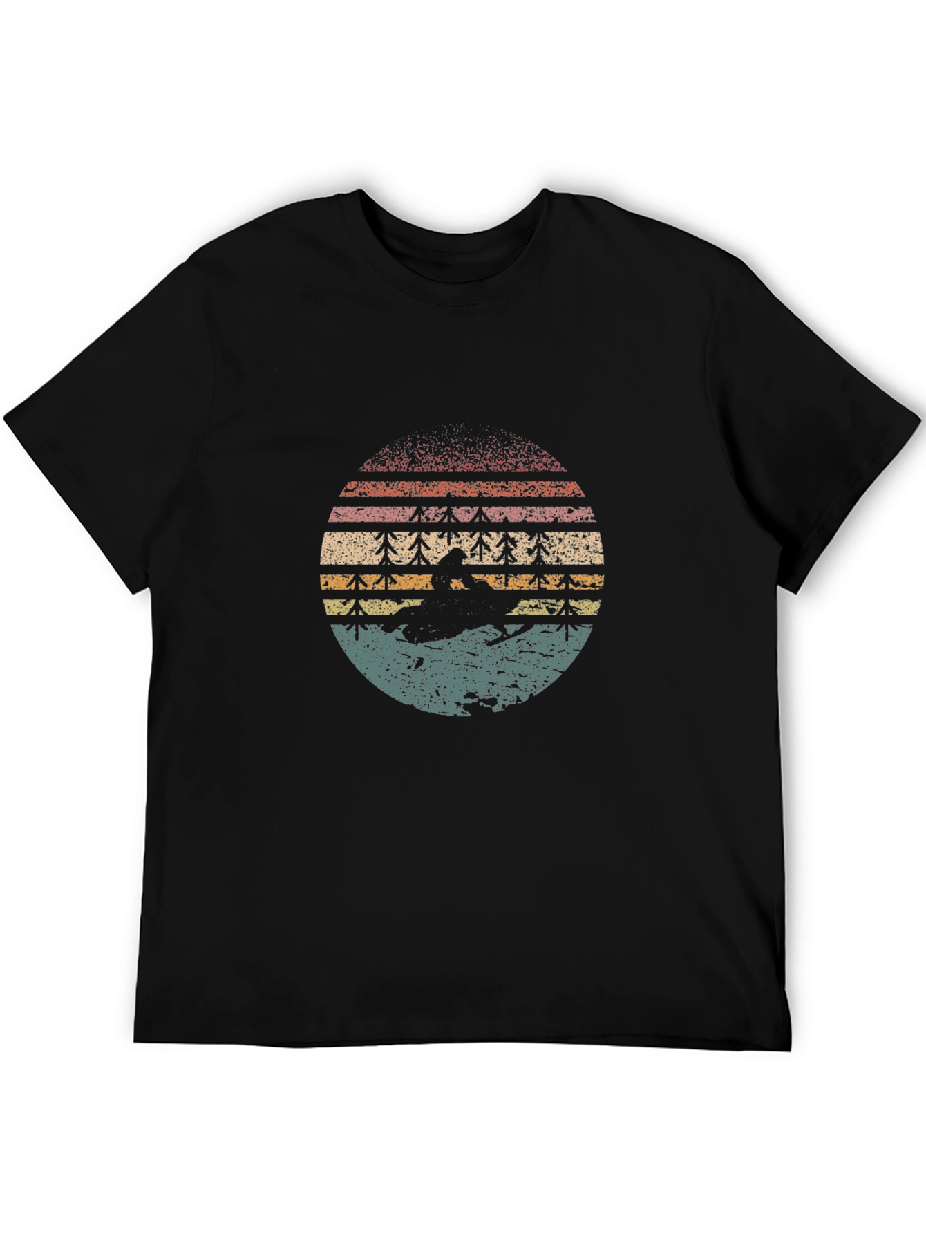 Black Retro Snowmobile T-Shirt - Vintage Style view 5