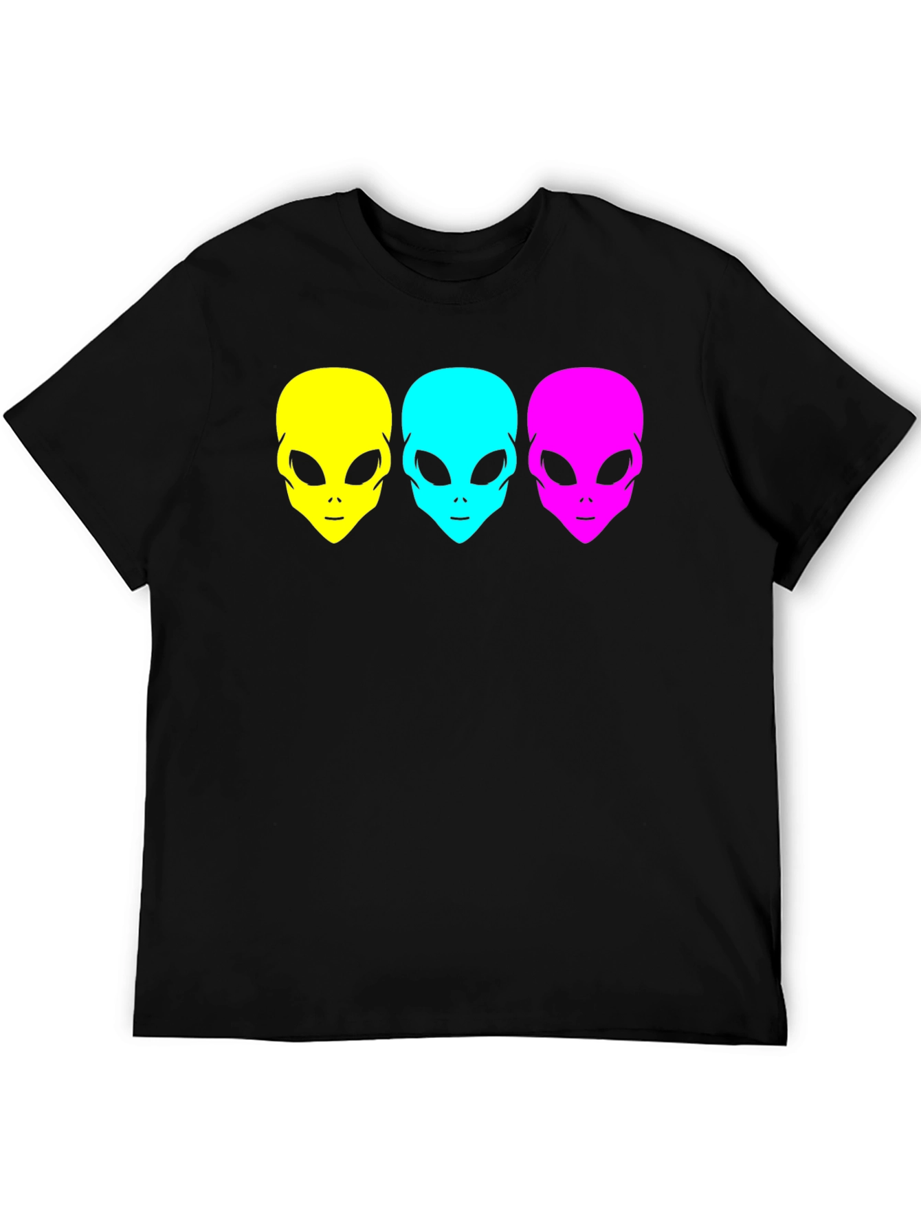 Black Alien Head Graphic Tee - Black Unisex T-Shirt view 5
