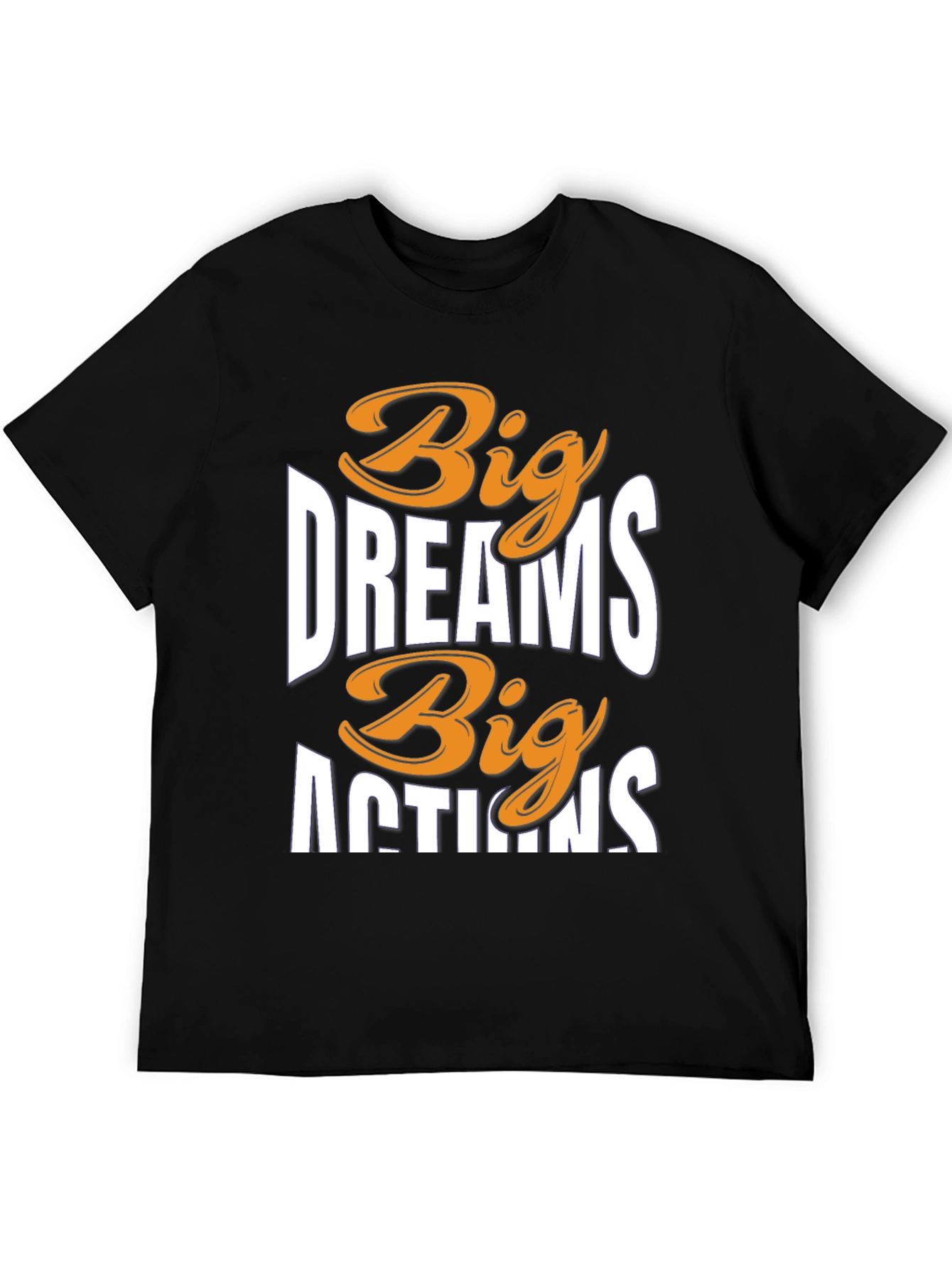 Black Big Dreams Big Actions Graphic Tee view 5