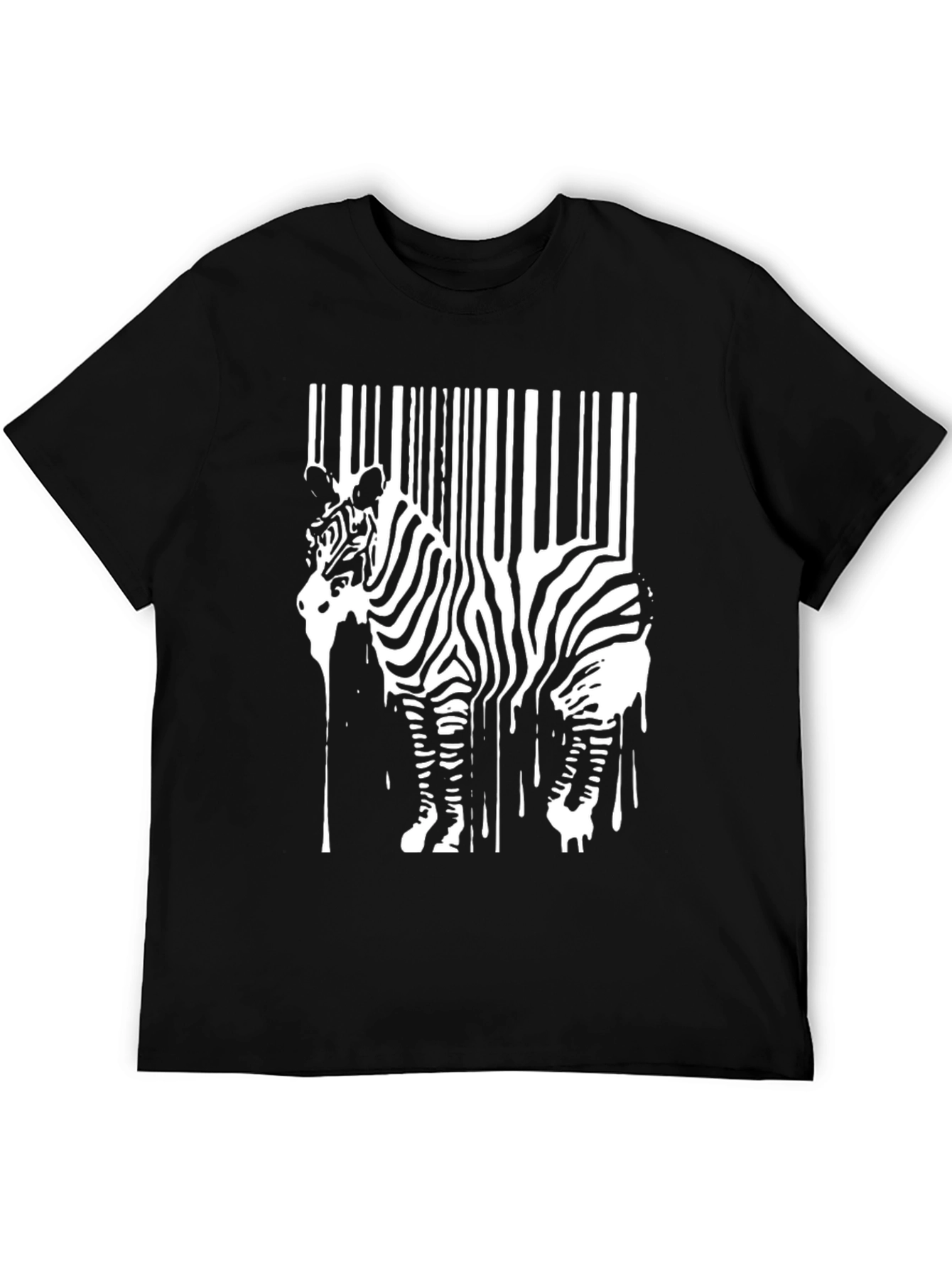 Black Zebra Barcode Graphic T-Shirt - Unique Art Tee view 5