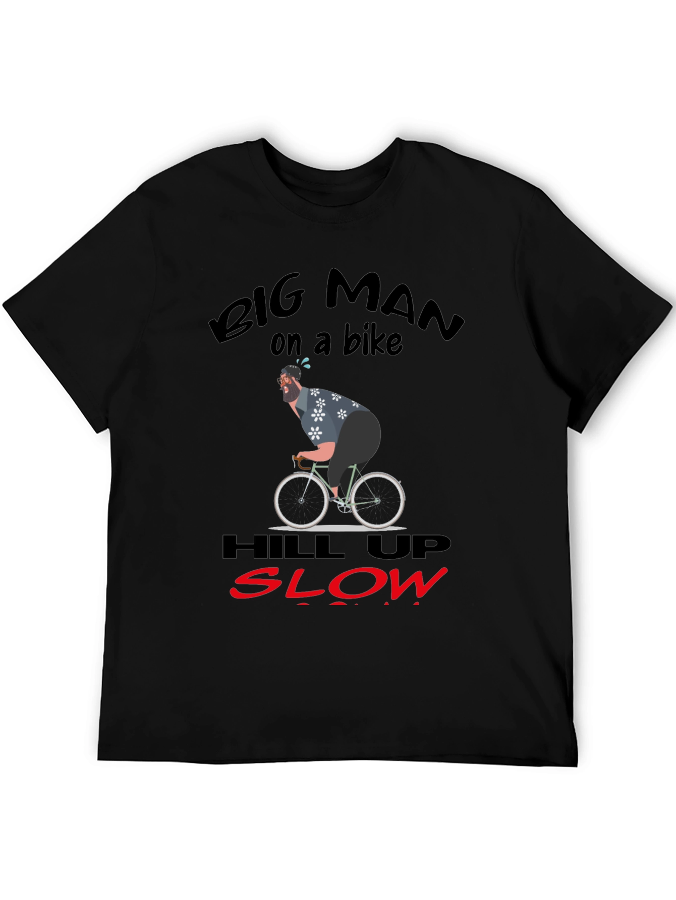 Black Big Man On A Bike Graphic T-Shirt view 5