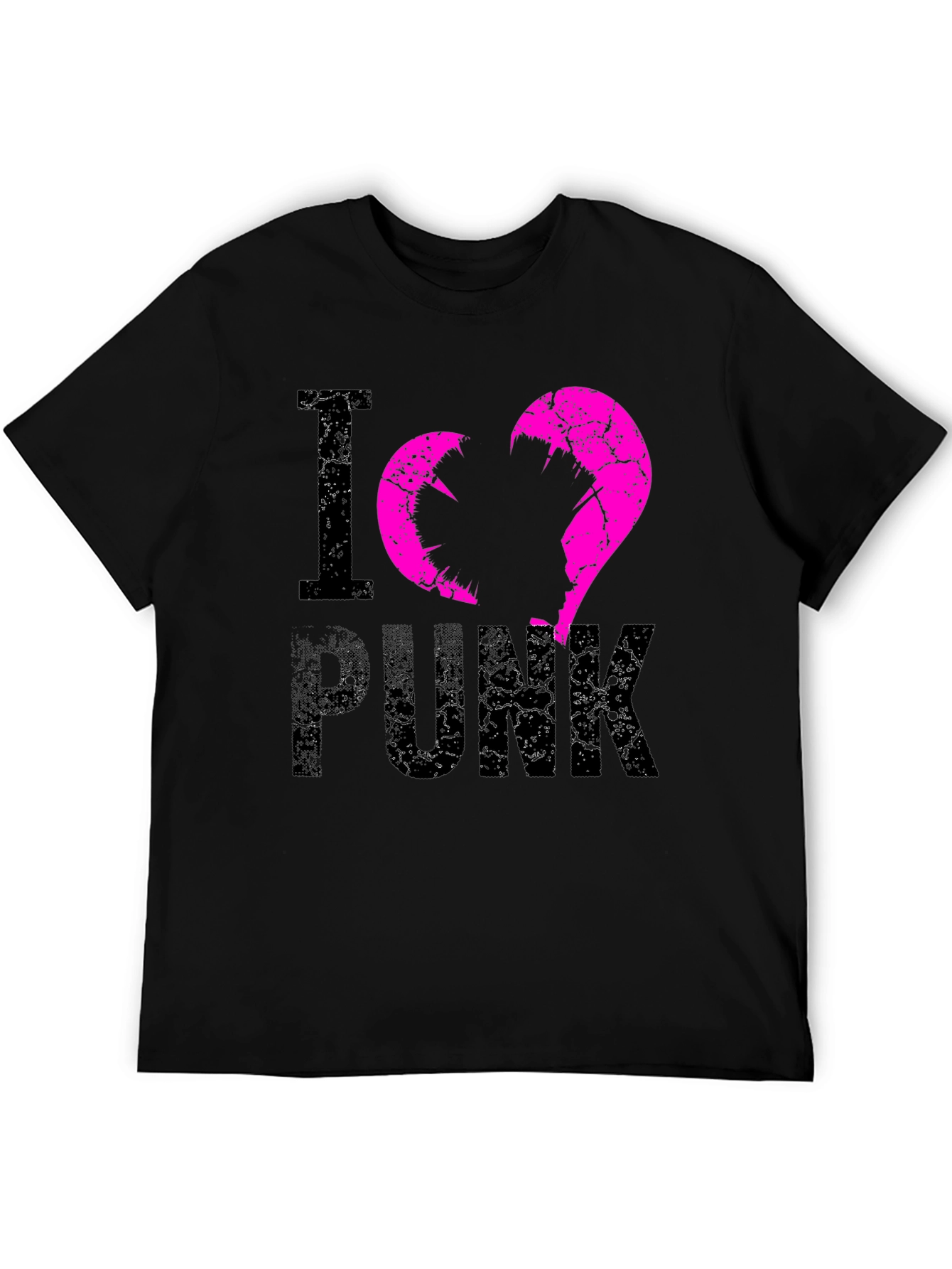 Black I Love Punk Graphic Tee - Edgy Streetwear view 5