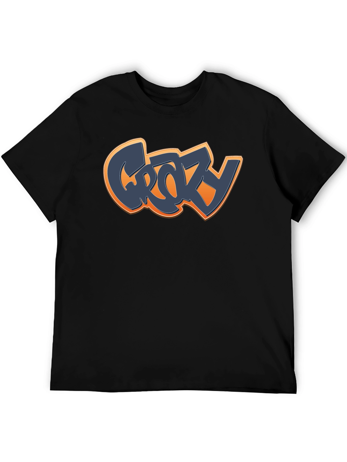 Black Crazy Graphic T-Shirt - Black Crew Neck Tee view 5