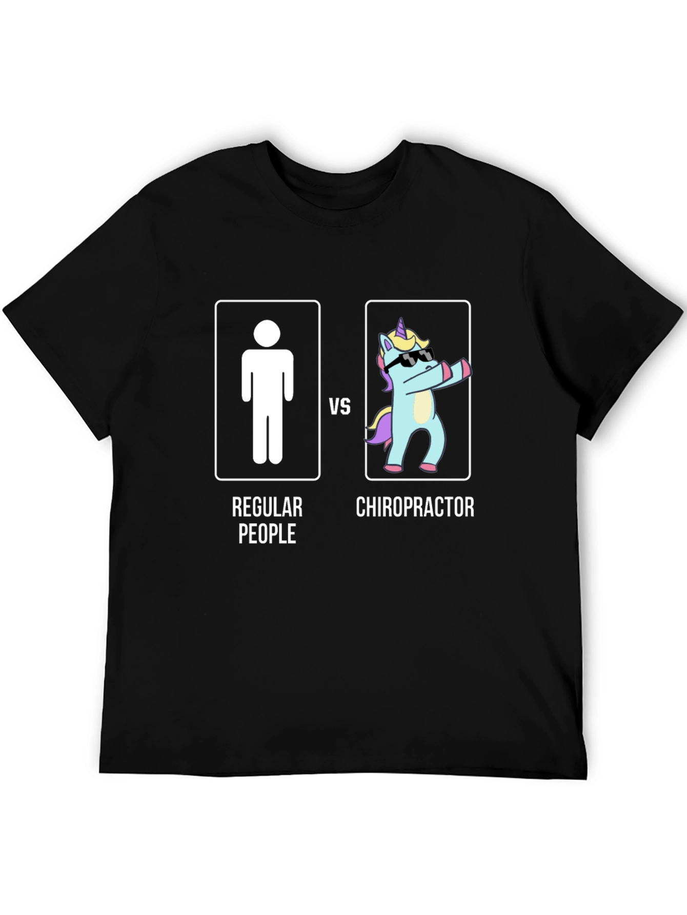 Black Chiropractor vs Regular People T-Shirt - Funny Graphic Tee view 5
