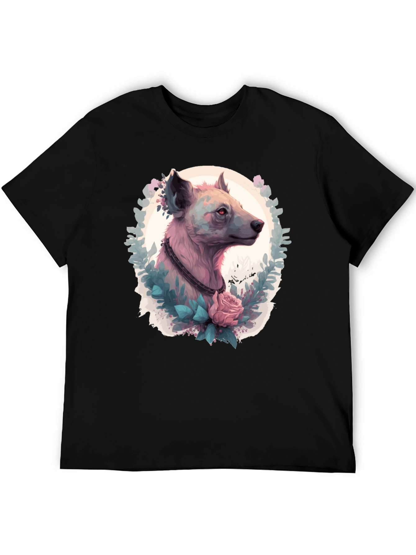 Black Hyena Portrait T-Shirt - Unique Animal Graphic Tee view 5
