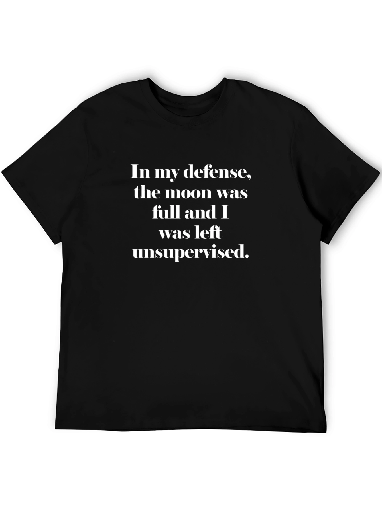 Black Funny Moon Full T-Shirt - In My Defense Tee view 5
