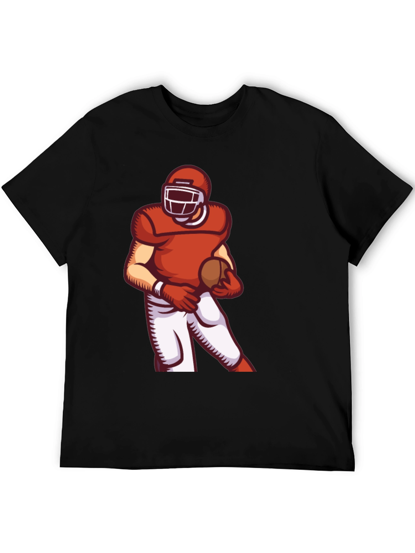 Black Football Player Graphic Tee - Sporty Black T-Shirt view 5