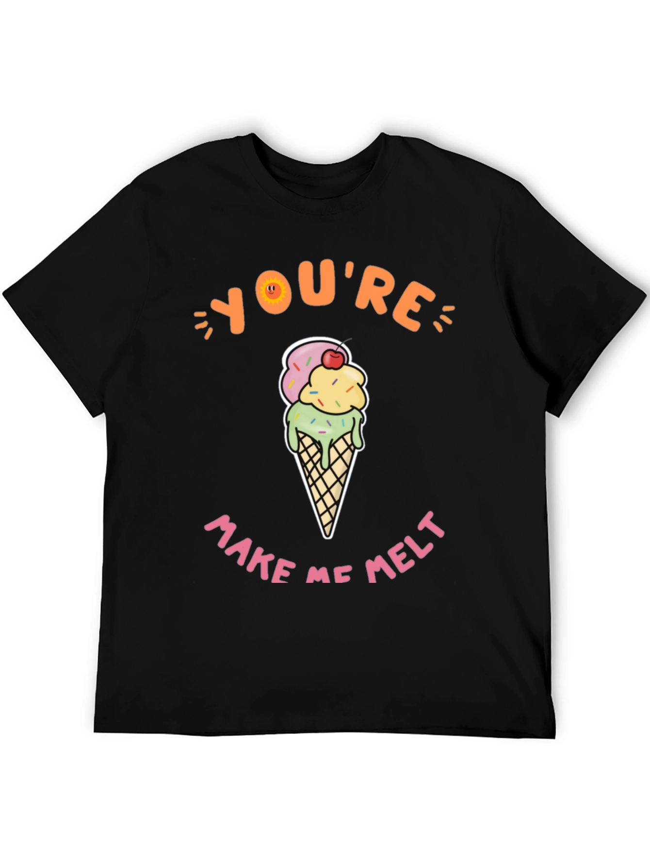 Black You're Make Me Melt Ice Cream Graphic Tee view 5