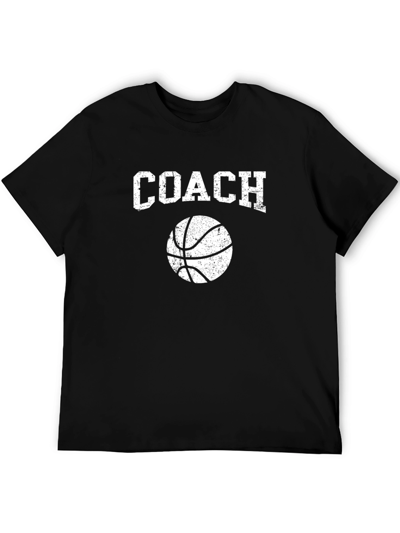 Black Coach Basketball Graphic Tee - Distressed Print view 5