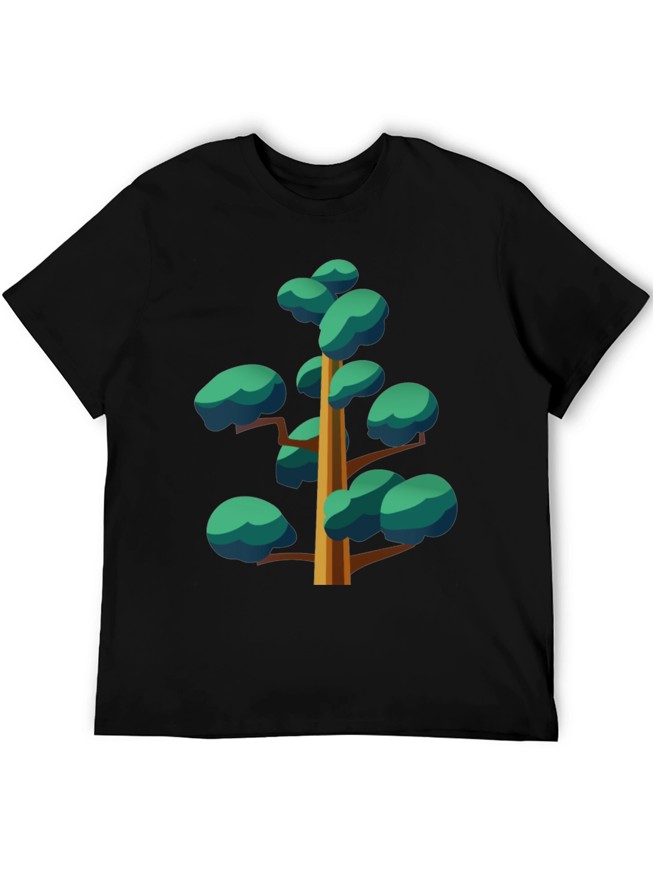 Black Cartoon Tree Graphic Black Tee view 5