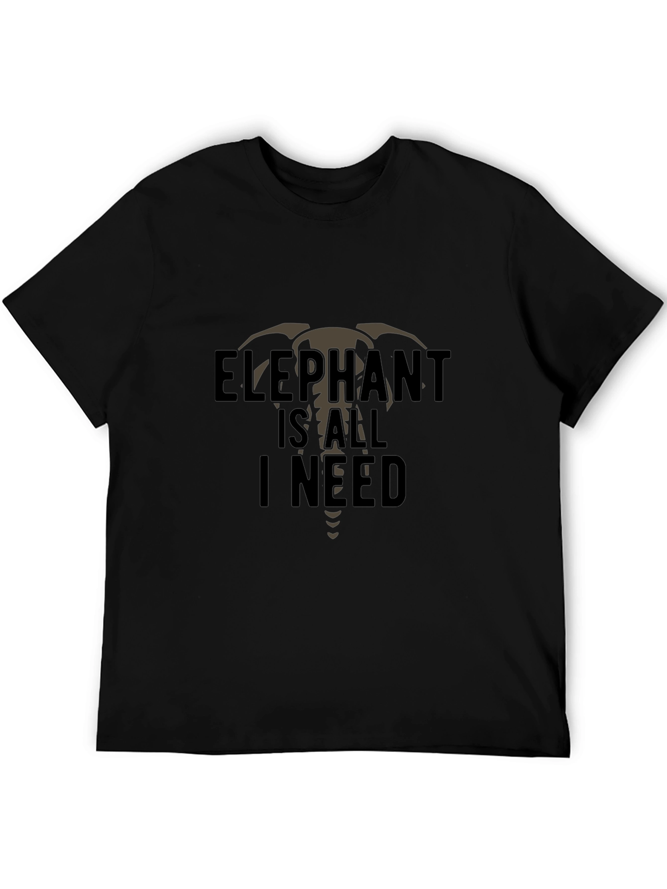 Black Elephant Is All I Need Graphic Tee - Men's Black T-Shirt view 5