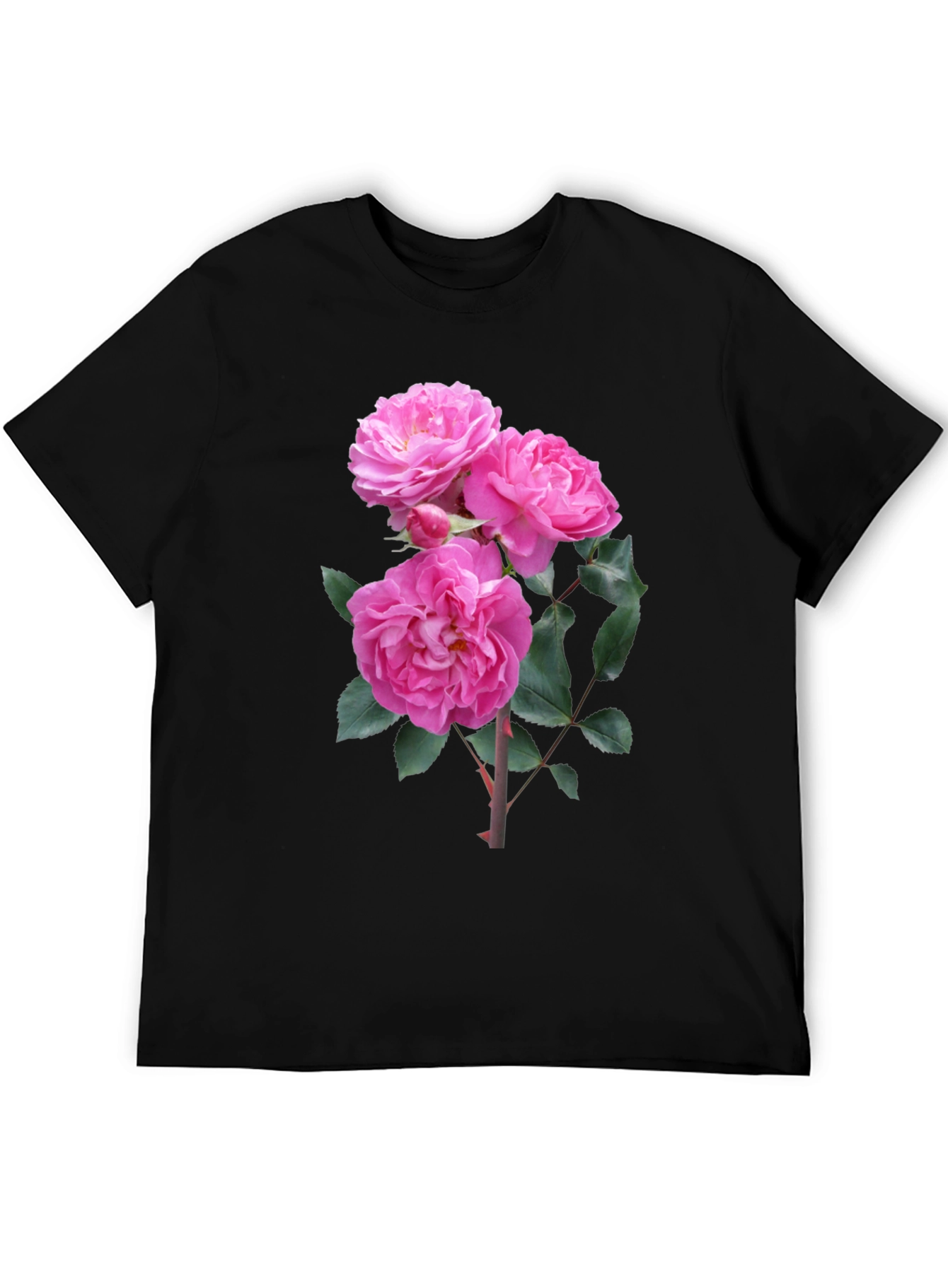 Black Floral Print Black T-Shirt view 5