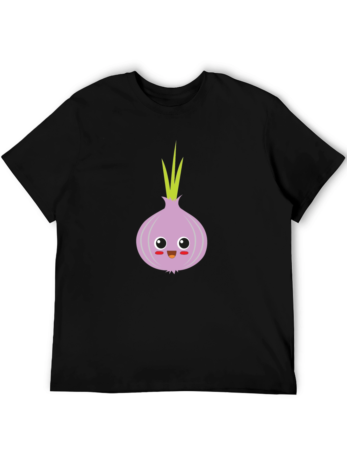 Black Cute Onion Cartoon T-Shirt - Fun & Unique Design view 5