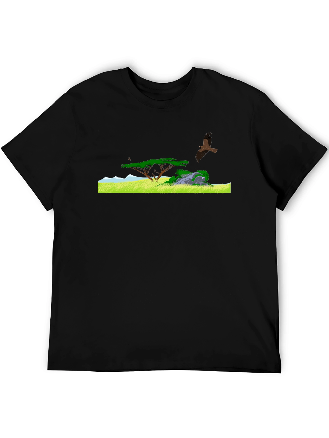 Black Nature Landscape Graphic Tee - Black T-Shirt view 5