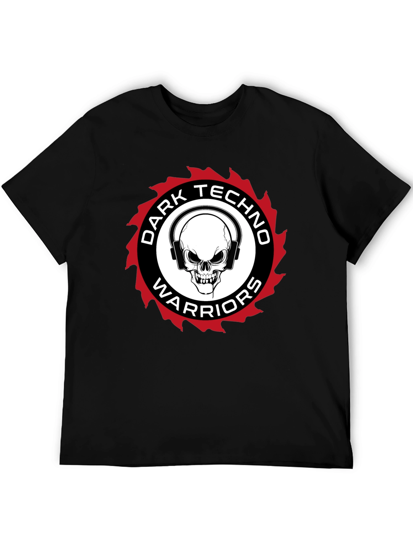 Black Dark Techno Warriors Graphic Tee view 5