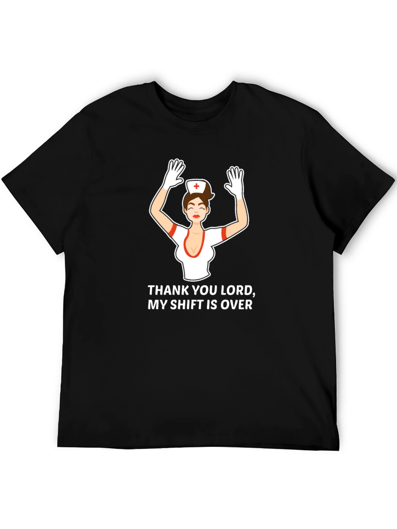 Black Nurse Shift Over Graphic T-Shirt view 5