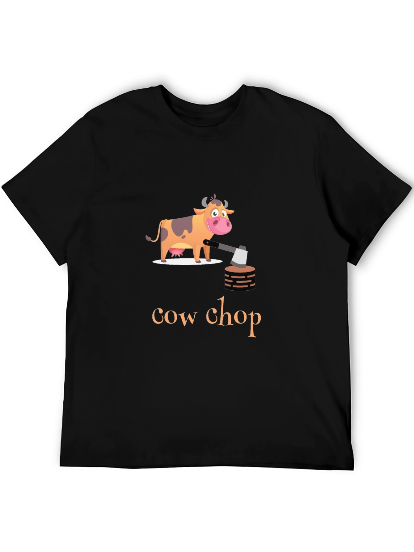 Black Cow Chop T-Shirt - Funny Graphic Tee view 5