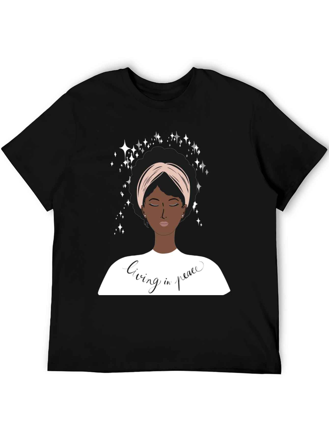 Black Living In Peace Graphic T-Shirt view 5