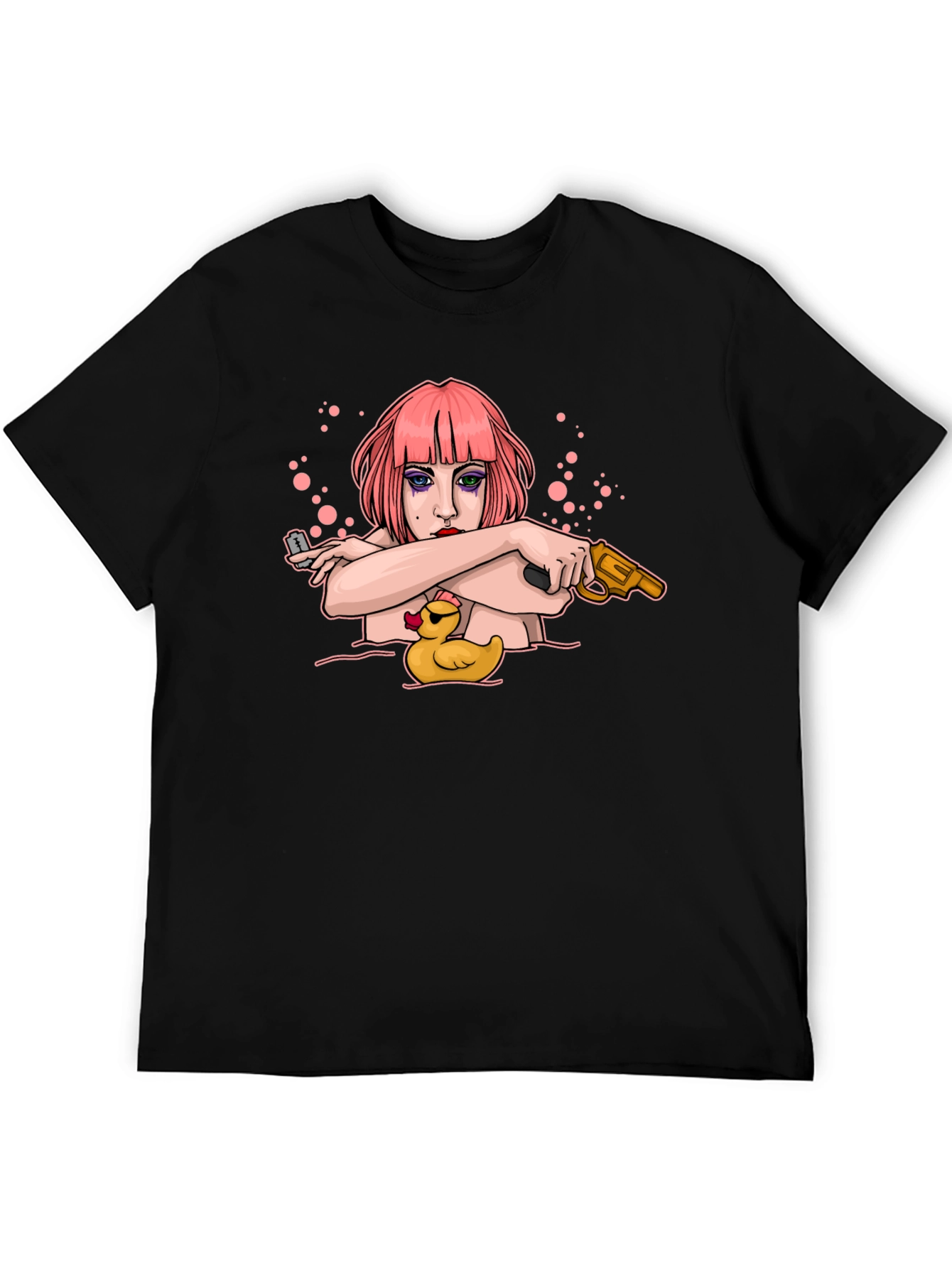 Edgy Cartoon Graphic T-Shirt - 5