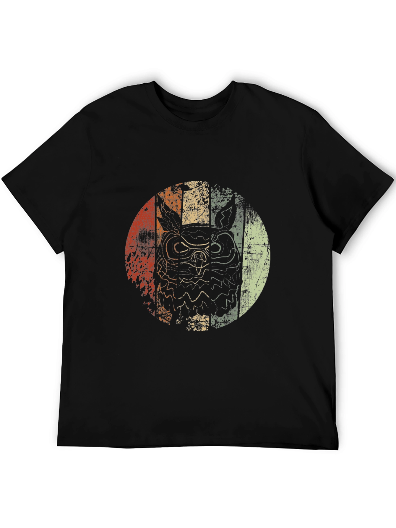 Black Retro Owl Graphic Tee - Vintage Style T-Shirt view 5