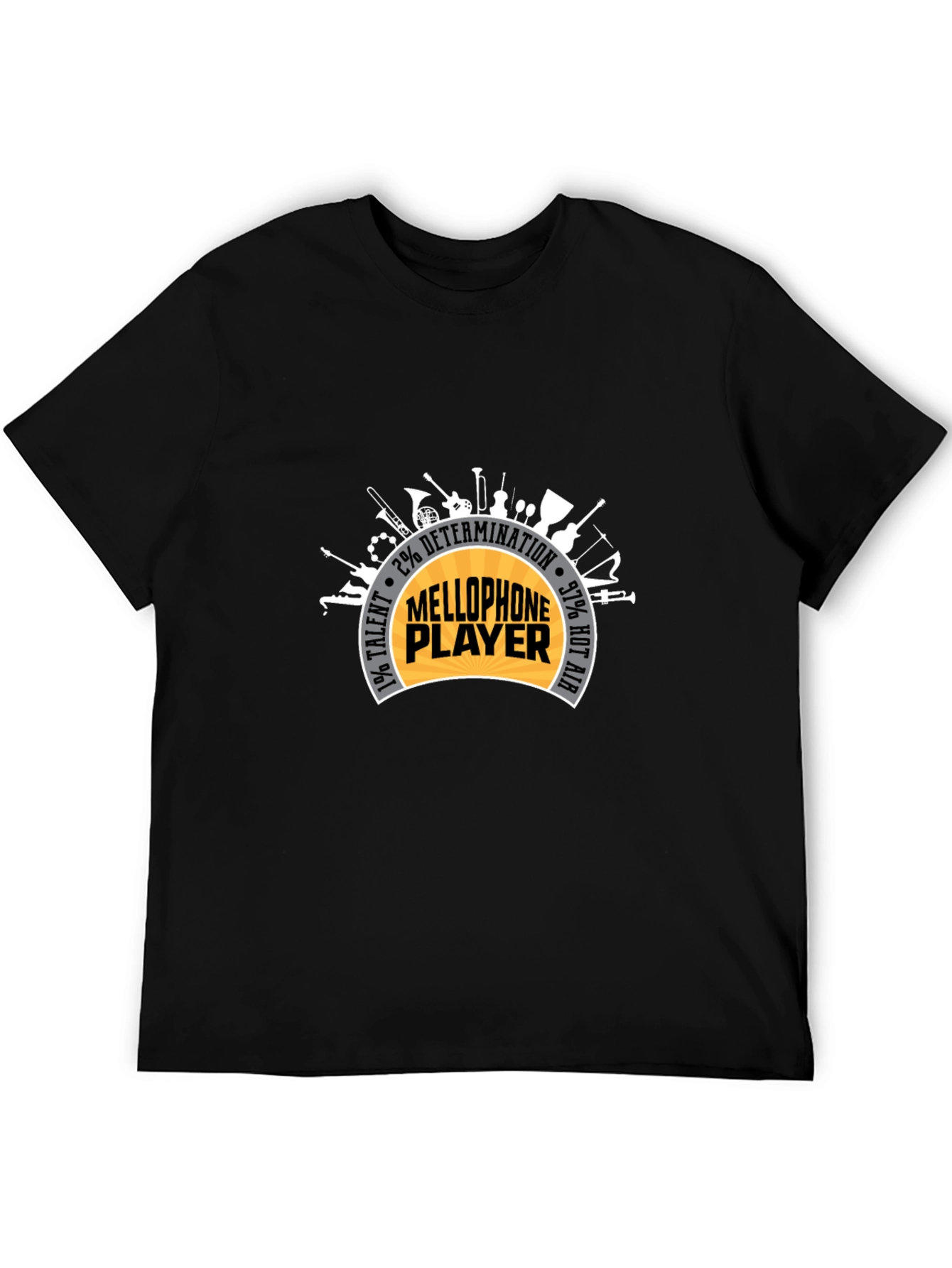 Black Mellophone Player Instrument Graphic T-Shirt view 5