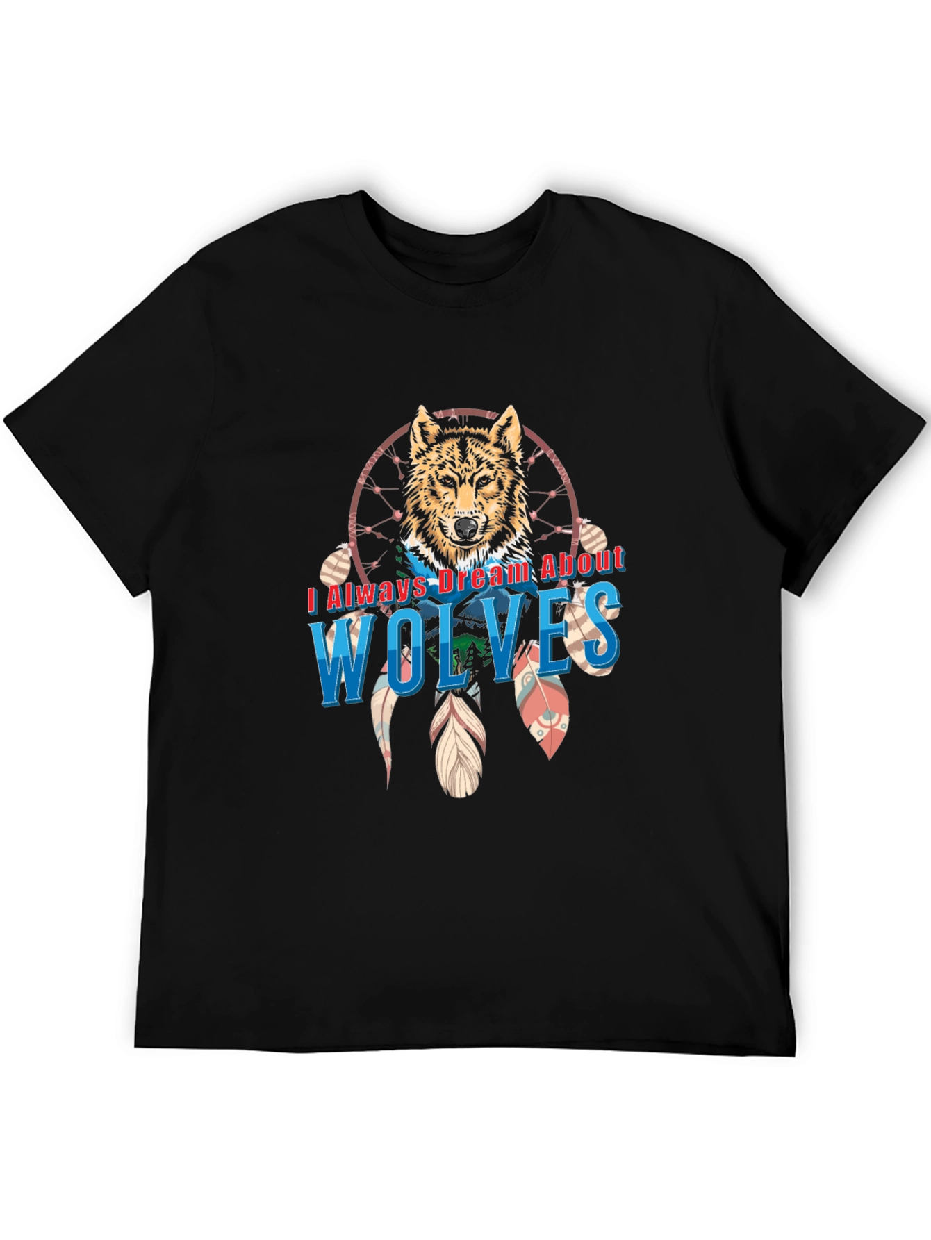Black Wolf Dreamcatcher Graphic Tee - Unisex view 5