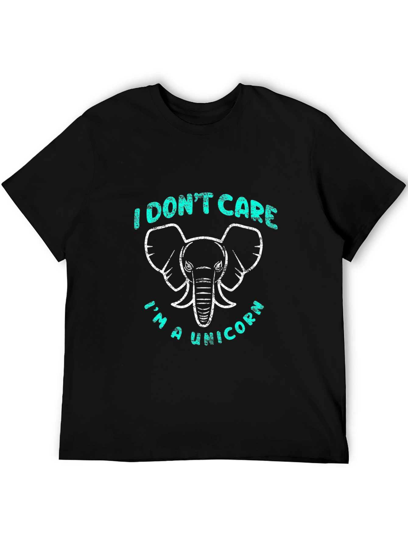 Black I Don't Care I'm A Unicorn Elephant Graphic Tee view 5