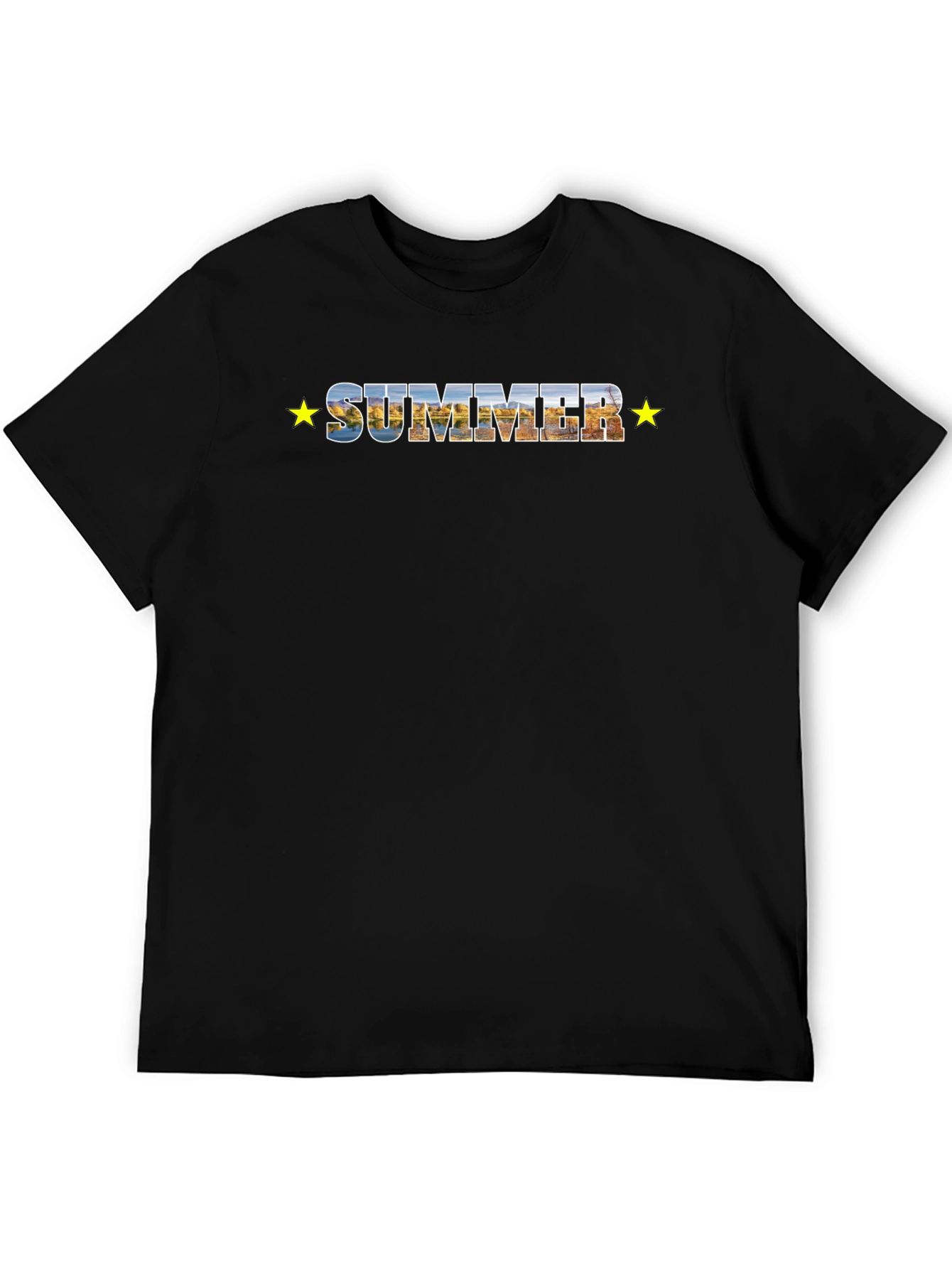 Black Summer Scenic Graphic Tee - Stylish Comfort view 5