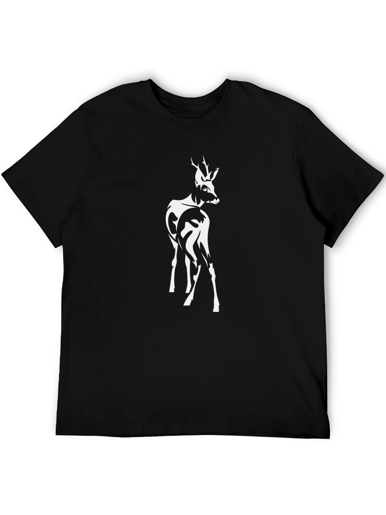 Black Black Deer Graphic Tee - Stylish Animal Print T-Shirt view 5