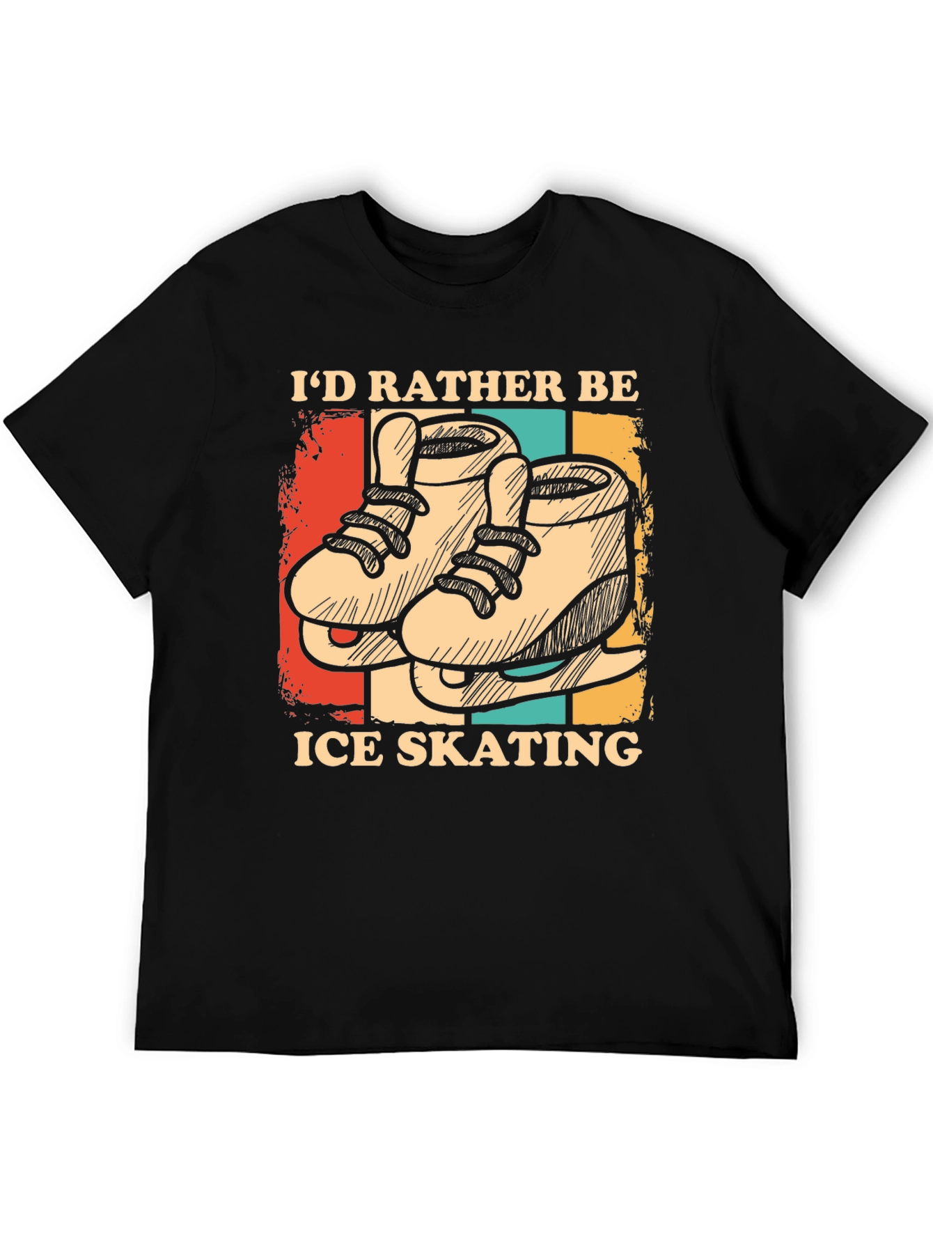 Black Ice Skating Graphic T-Shirt view 5