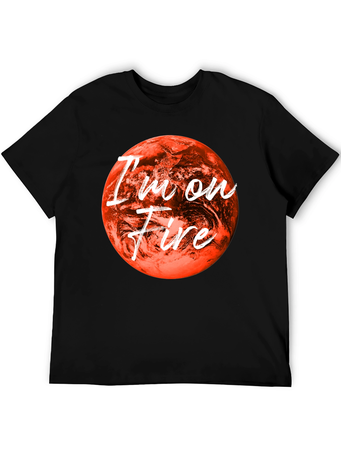 Black I'm On Fire Graphic Tee - Bold Statement Shirt view 5